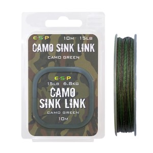Plecionka przyponowa ESP Camo Sink Link 10m - Green 15lb / 6,8 kg