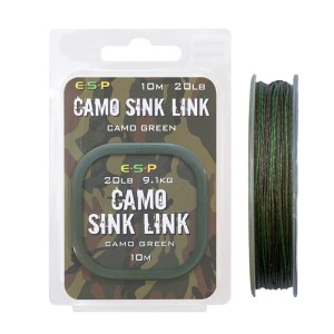 Plecionka przyponowa ESP Camo Sink Link 10m - Green 20lb / 9,1 kg