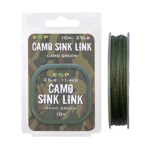 Plecionka przyponowa ESP Camo Sink Link 10m - Green 25lb / 11,4 kg