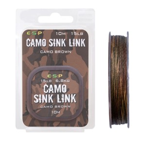 Plecionka przyponowa ESP Camo Sink Link 10m - Brown 15lb / 6,8 kg