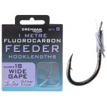 Przypony Fluorocarbon Wide Gape - roz.18 / 100cm DRENNAN
