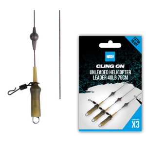 Zestaw Cling On Unleaded Helicopter Leader 40lb / 75cm NASH