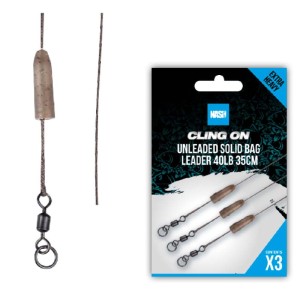 Zestaw Cling-On Unleaded Solid Bag Leader 40lb / 35cm NASH