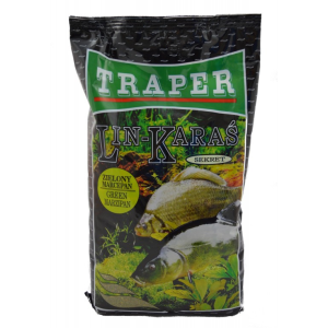 Zanęta Lin-Karaś Sekret - Zielony Marcepan 1kg TRAPER