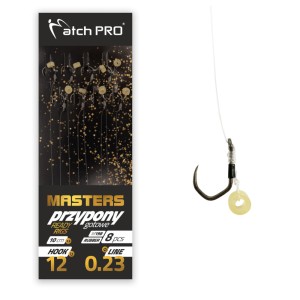 Przypony METHOD FEEDER MASTERS RUBBER M19B Barbless r. 16 / 10 cm 8szt MatchPro
